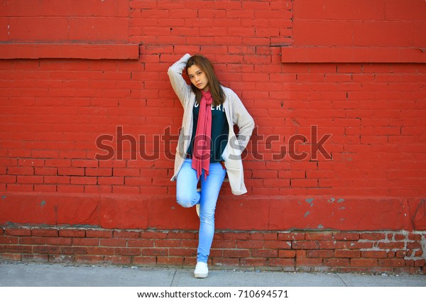 Model Girl Pose Street New York Stock Photo Edit Now