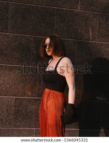 Similar – Young girl posing outdoor