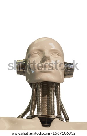 Model of a humanoid robot. Imitation of Android. Male exhibit. Russia. St. Petersburg.