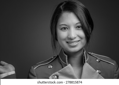 Model isolated on plain background in studio showcasing