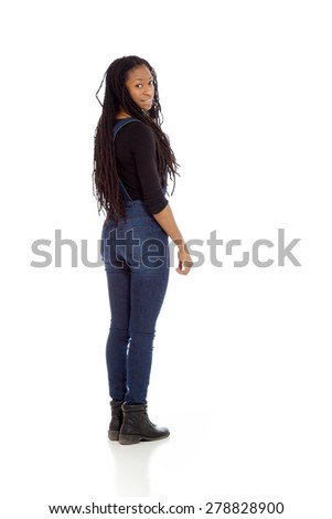 Model isolated on plain background in studio