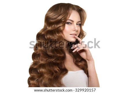  Model  Long Hair Waves Curls Hairstyle  Stock Photo Edit 