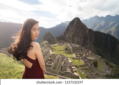 Model At Machu Picchu Sunset