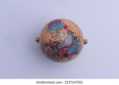 model map physical globe  with white background, clipping path
