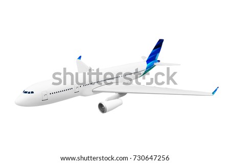 Model of plane isolated on white background