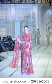 A Model Presents A Creation By Designer During Bridal Couture Week, In Lahore, Pakistan, Sunday, Dec.10, 2021.