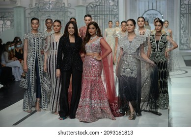 A Model Presents A Creation By Designer During Bridal Couture Week, In Lahore, Pakistan, Sunday, Dec.10, 2021.