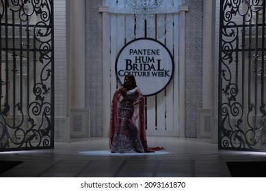 A Model Presents A Creation By Designer During Bridal Couture Week, In Lahore, Pakistan, Sunday, Dec.10, 2021.