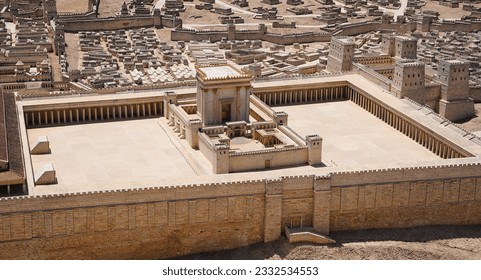 Model of the Second Temple in the Israel Museum, Jerusalem, Israel - Shutterstock ID 2332534553