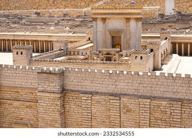 Model of the Second Temple in the Israel Museum, Jerusalem, Israel - Shutterstock ID 2332534555