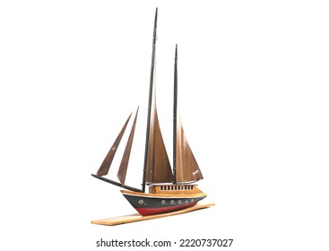 Model Ship Isolated On A White Background