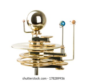 Model Of The Solar System Isolated On White Background