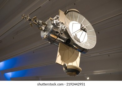 Model Of The Space Satellite - Exhibit In Planetarium Museum. Space Technologies. Moscow, Russia - August 2020.