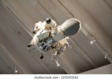 Model Of The Space Satellite - Exhibit In Planetarium Museum. Moscow, Russia - August 2020.