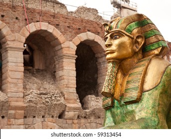 Model Of Sphinx Used In Opera Productions In Verona In Arena