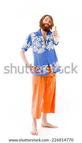 Model in studio isolated on white background