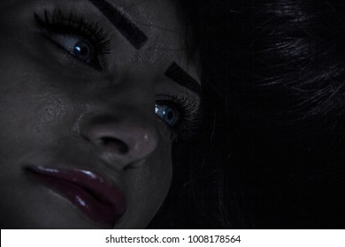 Model surrounded by a cold darkness