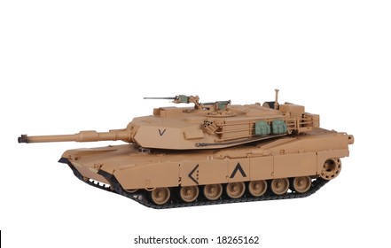 Model Of Tank M1 Abrams On The White