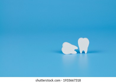 Model Of Teeth For Teaching Oral Hygiene. Human Jaw Model. Background For Pediatric Dentistry