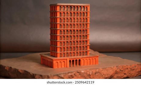 A model of a tower situated atop a hill, showcasing intricate details and a scenic landscape in the background. - Powered by Shutterstock