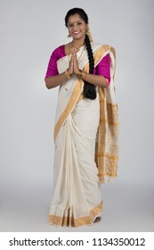 Model In Traditional Kerala Saree South Indian Look