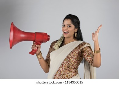 Model In Traditional Kerala Saree South Indian Look