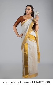 Model In Traditional Kerala Saree South Indian Look