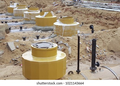 Model Of An Underground Fuel Tank In A Gas Station.