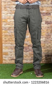 Model wearing cargo pants or cargo trousers