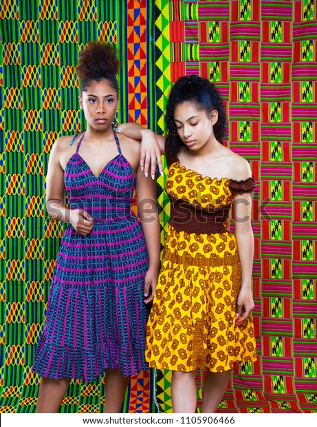 Models Wearing West African Fashion 