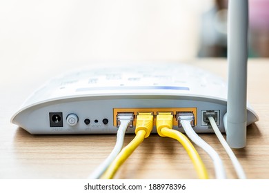 Modem Router Network Hub With Cable Connecting