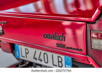 Modena, Italy - July 9, 2022: Vehicles And Exhibits At The Lamborghini Museum In Italy
