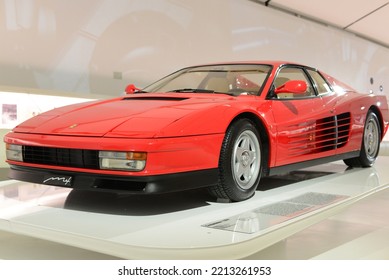 MODENA, ITALY JUNE 22, 2015: Ferrari Testarossa 1984 Old Classic Italian Legendary 1980s Car