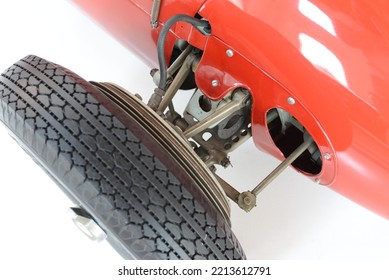 MODENA, ITALY JUNE 22, 2015: Ferrari Old Classic Racing 1950s Car Details Closeup