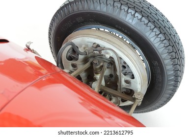 MODENA, ITALY JUNE 22, 2015: Ferrari Old Classic Racing 1950s Car Details Closeup