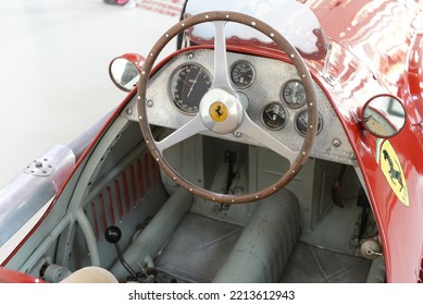 MODENA, ITALY JUNE 22, 2015: Ferrari Old Classic Racing 1950s Car Details Closeup