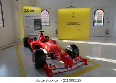 Modena, Italy, October 2022, MEF Ferrari Museum Home Of Enzo Ferrari, Old Ferrari F1 Inside The Museum