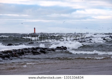 Similar – Leuchtturm an der Ostsee in Schweden