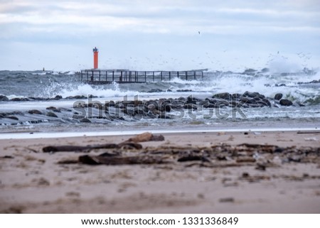 Similar – Leuchtturm an der Ostsee in Schweden