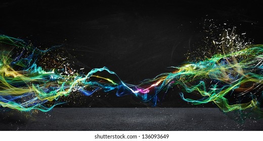 Modern abstract motion banner on dark background