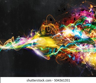 Modern abstract motion banner on dark background