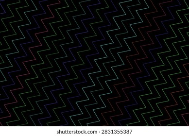 A modern abstract pattern featuring zigzag lines on a black background.