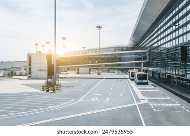 Modern Airport Terminal at Sunrise - Powered by Shutterstock