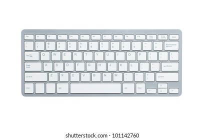 Modern aluminum computer keyboard isolated on white background with cliping path - Shutterstock ID 101142760