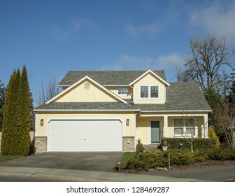 A Modern American House Front Entrance