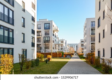 Modern Apartment Buildings In A Green Residential Area In The City