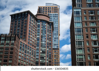 Modern apartment buildings in New York City