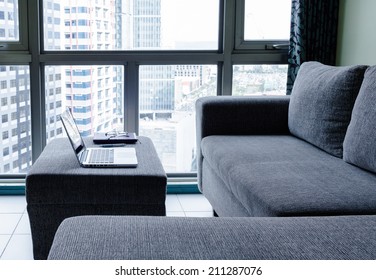 Modern Apartment Interior. Work At Home.