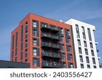 modern apartments in city. urban housing in the UK. residential apartment block of flats. 