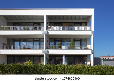 modern appartment architecture in south german bavaria autumn sunshine day